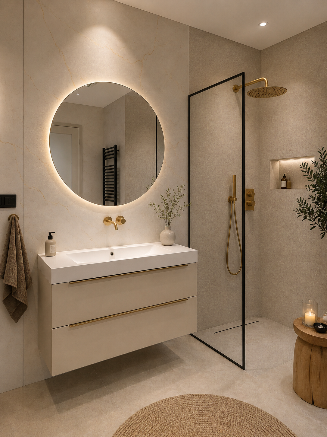 Japandi badkamer met PVC wandpanelen | Badkamer inspiratie 2026