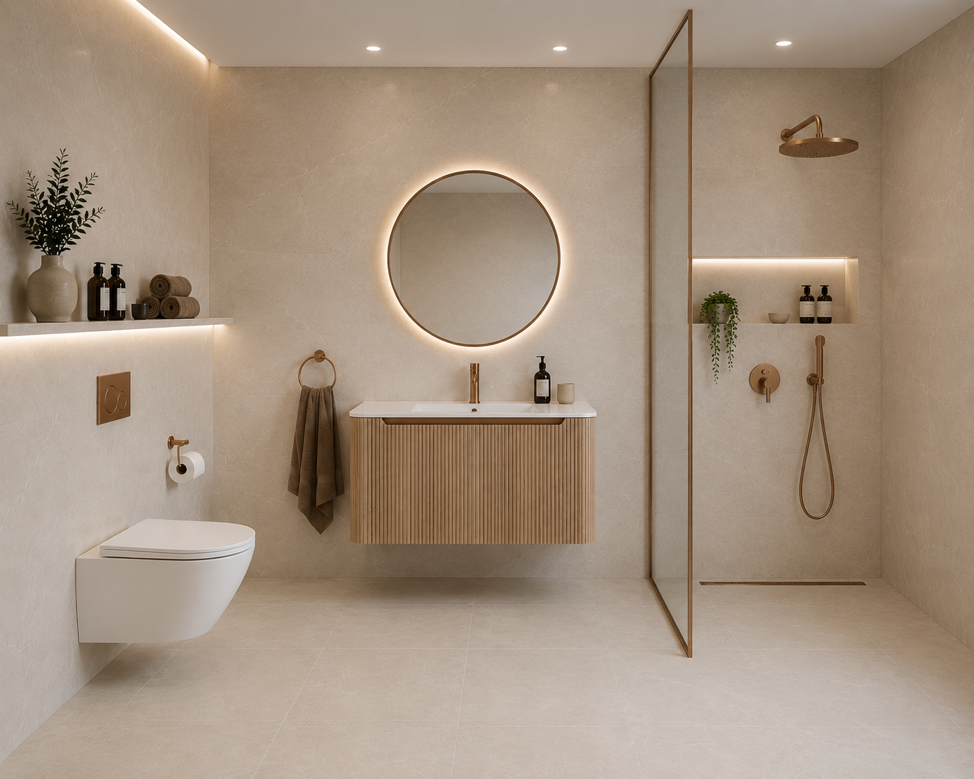 Minimalistisch Japandi: Rust, warmte en eenvoud in één badkamer