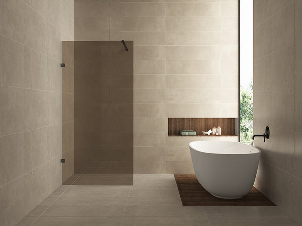 Less inloopdouche 900 x 2000 x 8 mm nano vintage brons glas/mat zwart