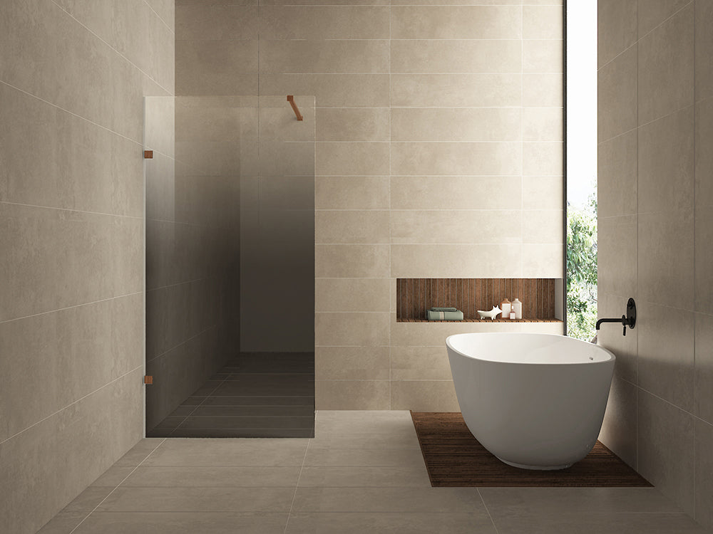 Less inloopdouche links 900 x 2000 x 8 mm nano spiegelrook- naar helder glas/geborsteld brons koper