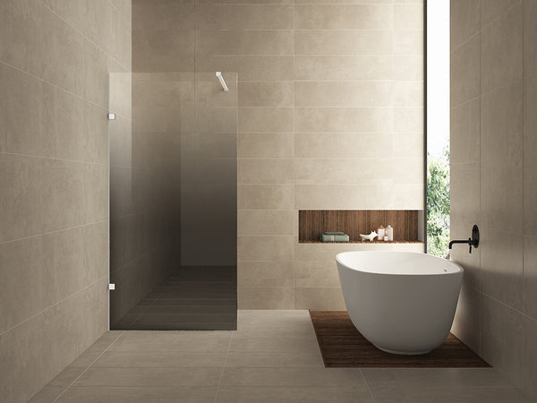 Less inloopdouche links 1200 x 2000 x 8 mm nano spiegelrook- naar helder glas/mat wit