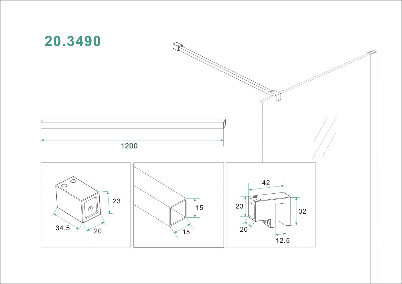 Slim stabilisatiestang 120 cm chroom