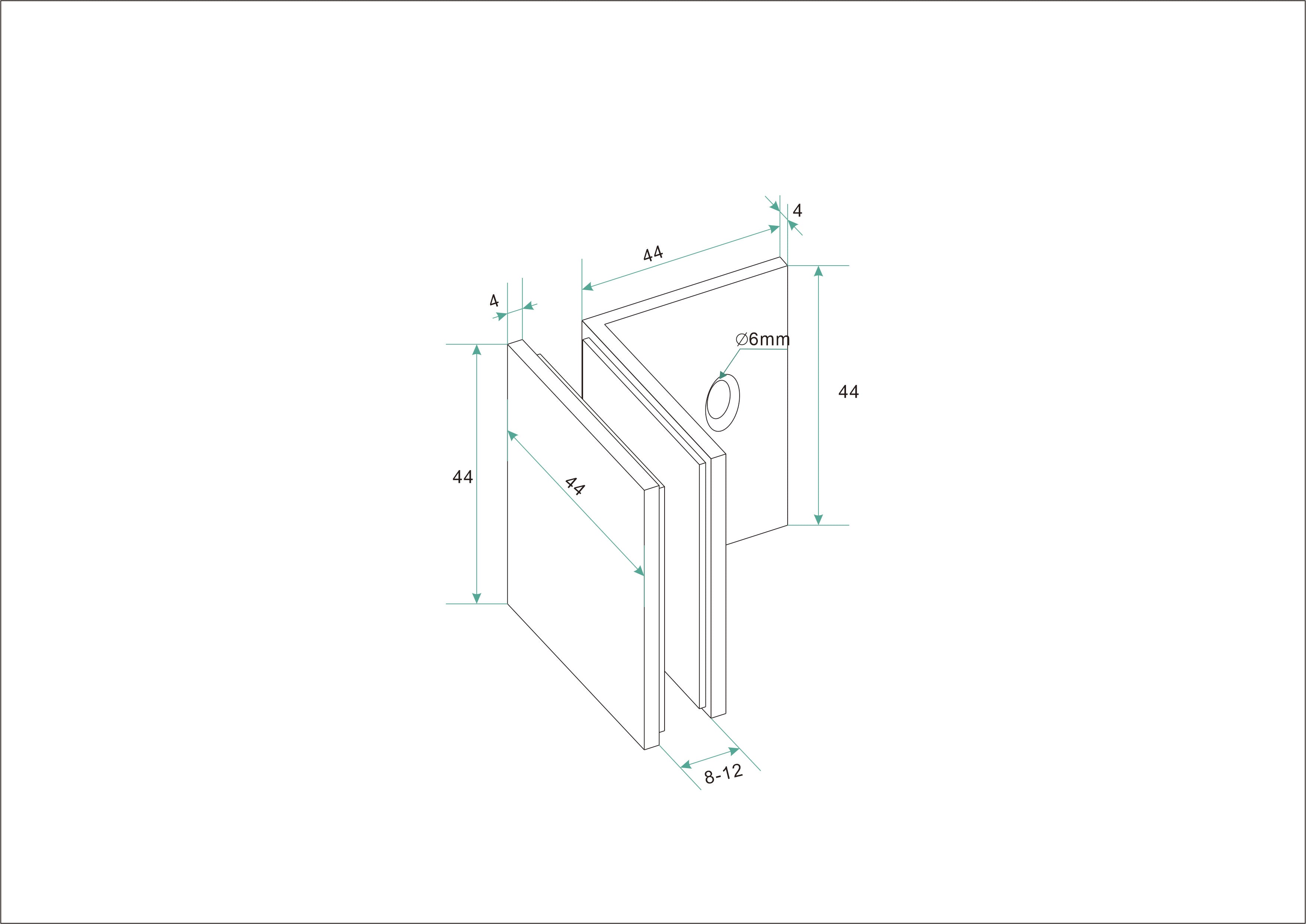 Less glaskoppelingset voor profielloze inloopdouche 2 stuks geborsteld staal