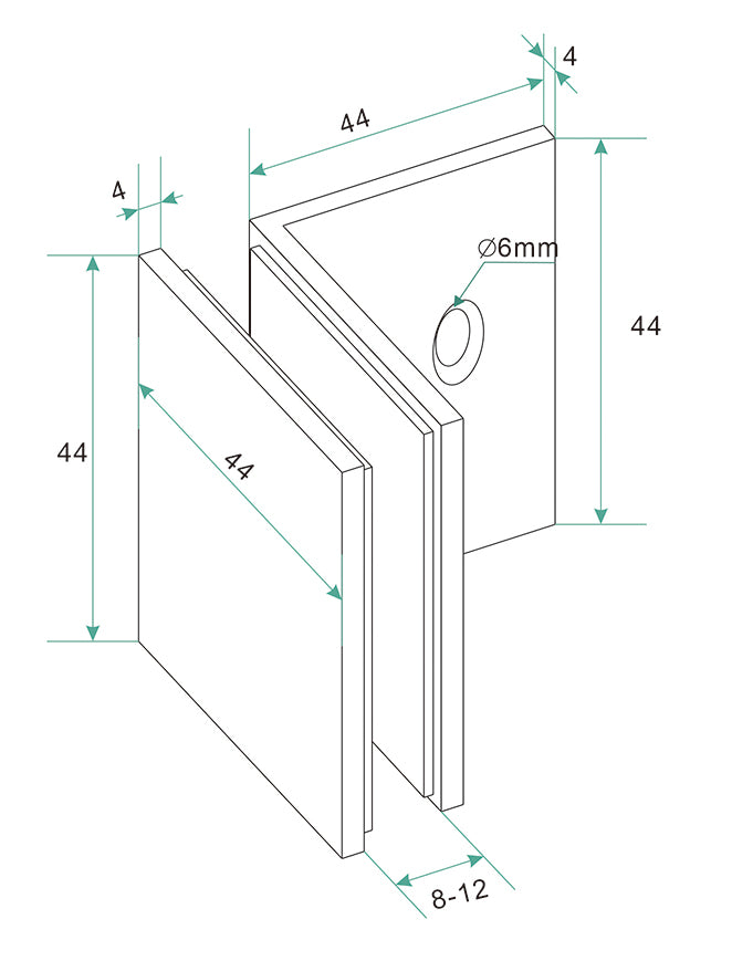 Less glaskoppelingset voor profielloze inloopdouche 2 stuks geborsteld brons koper