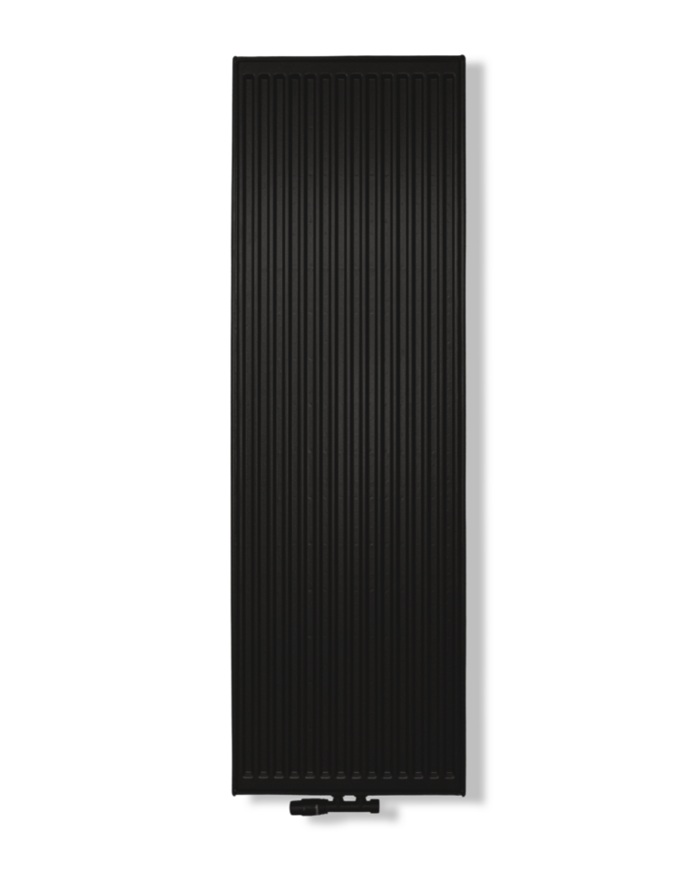 ECA Verticale radiator geribbelde voorzijde – Mat Zwart (Ral 9005)- 200×70 cm Type 22 – 3952 Watt