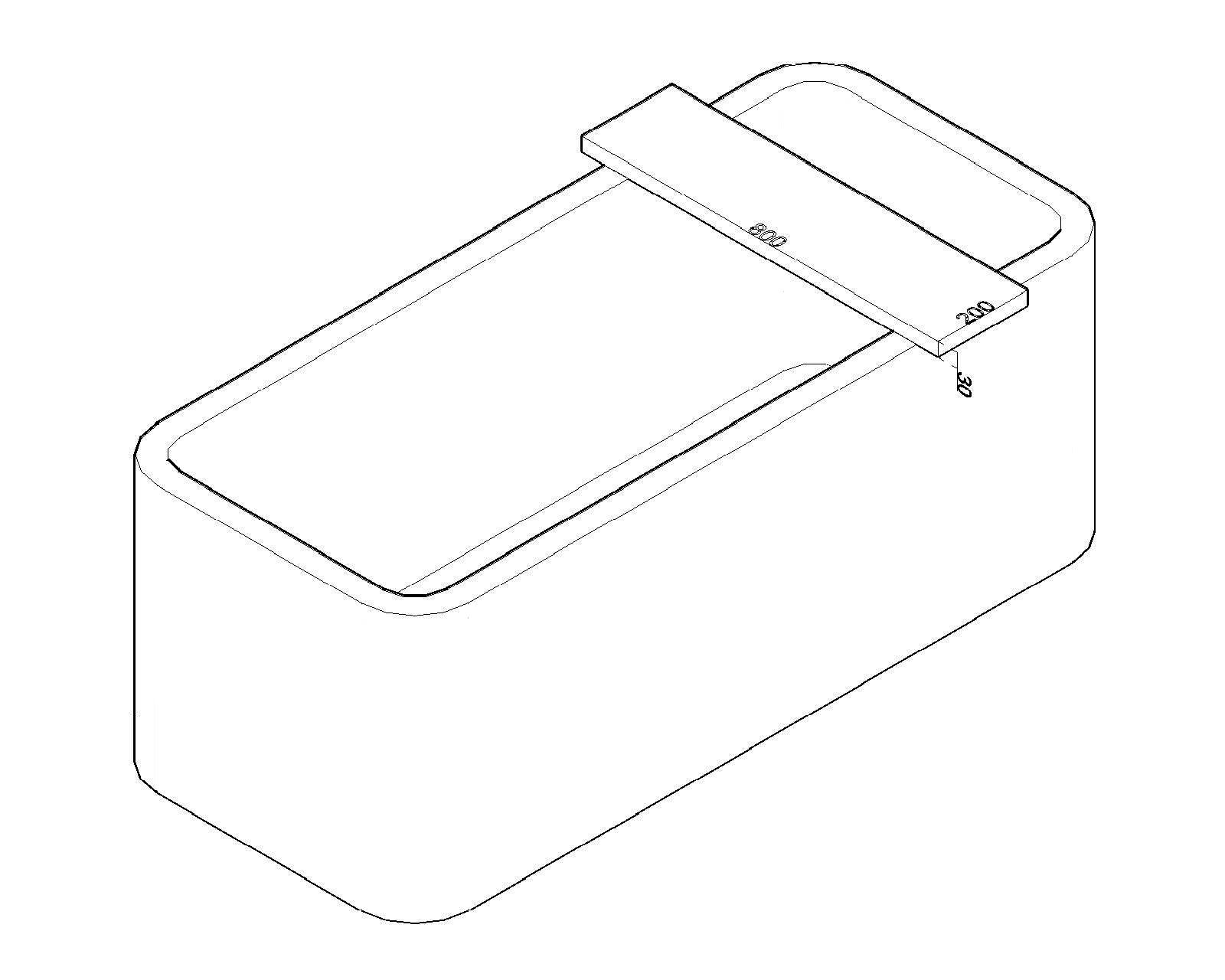 OAK badplanchet strak 80x20x3