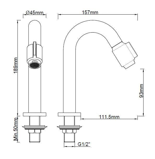 Caral Victoria fonteinkraan 1/2'' geborsteld messing