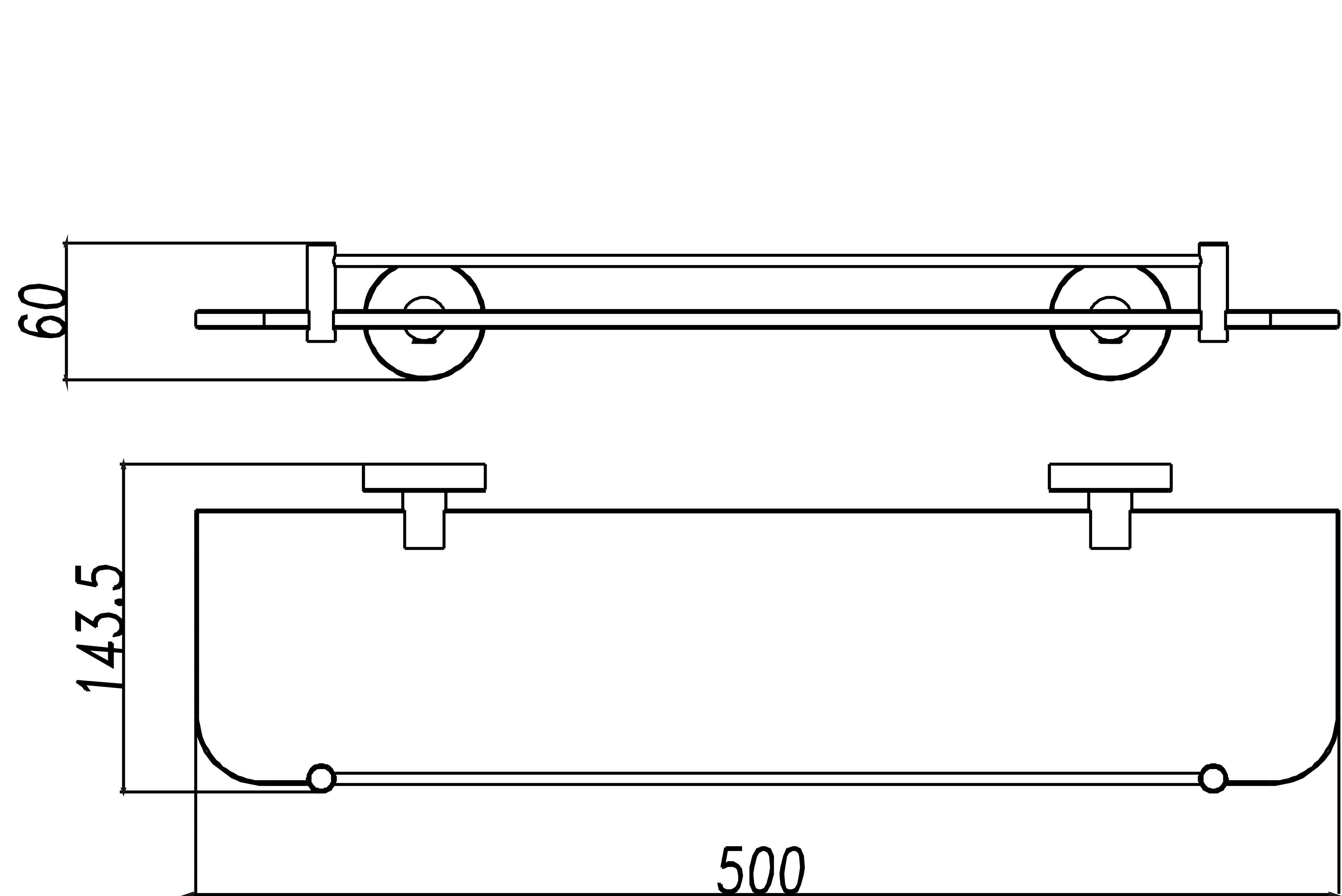 Planchet 50 cm RVS