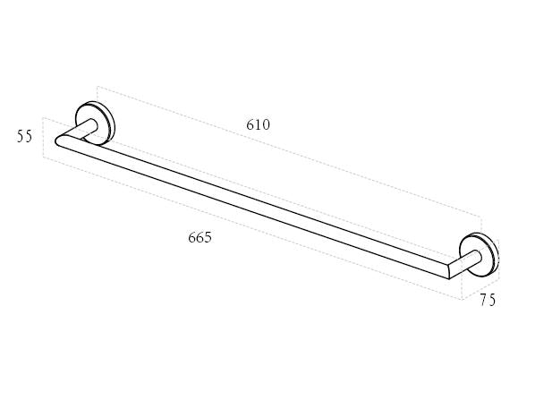Alonzo handdoekrek RVS geborsteld
