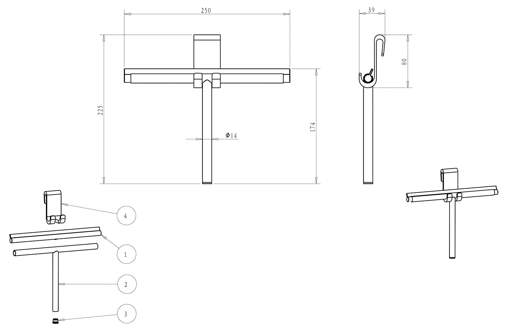 Alonzo raamwisser met flexibele glashaak RVS geborsteld