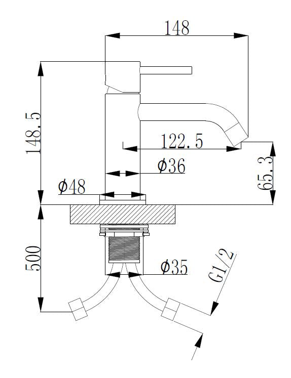 Style wastafelkraan geborsteld brons koper