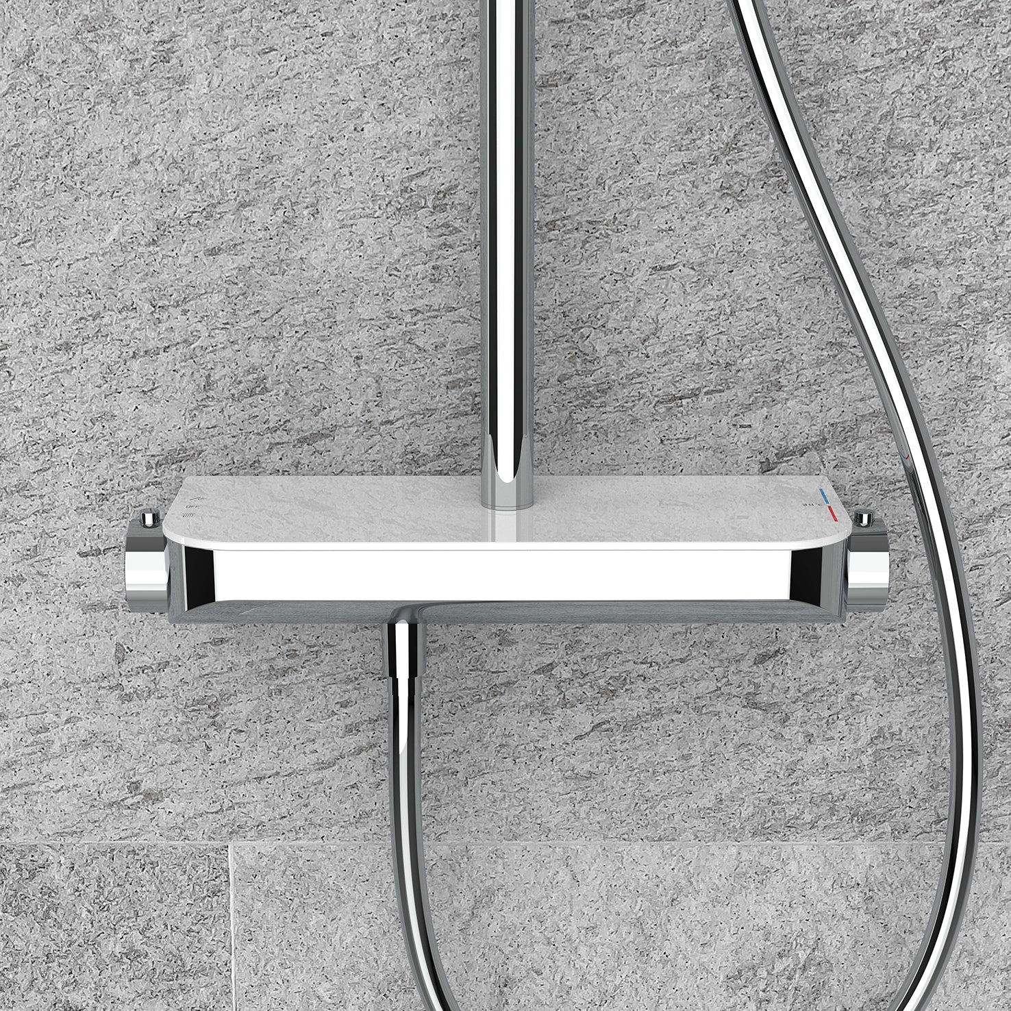 Thermostatische regendoucheset Tondell opbouw met planchet chroom