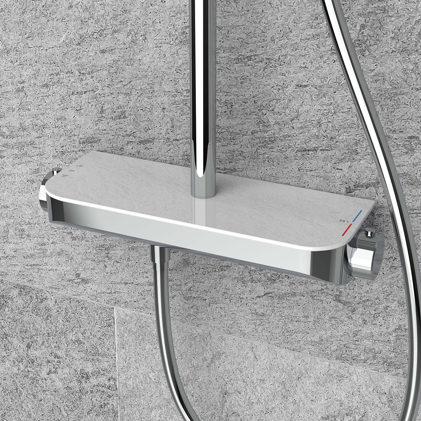 Thermostatische regendoucheset Tondell opbouw met planchet chroom