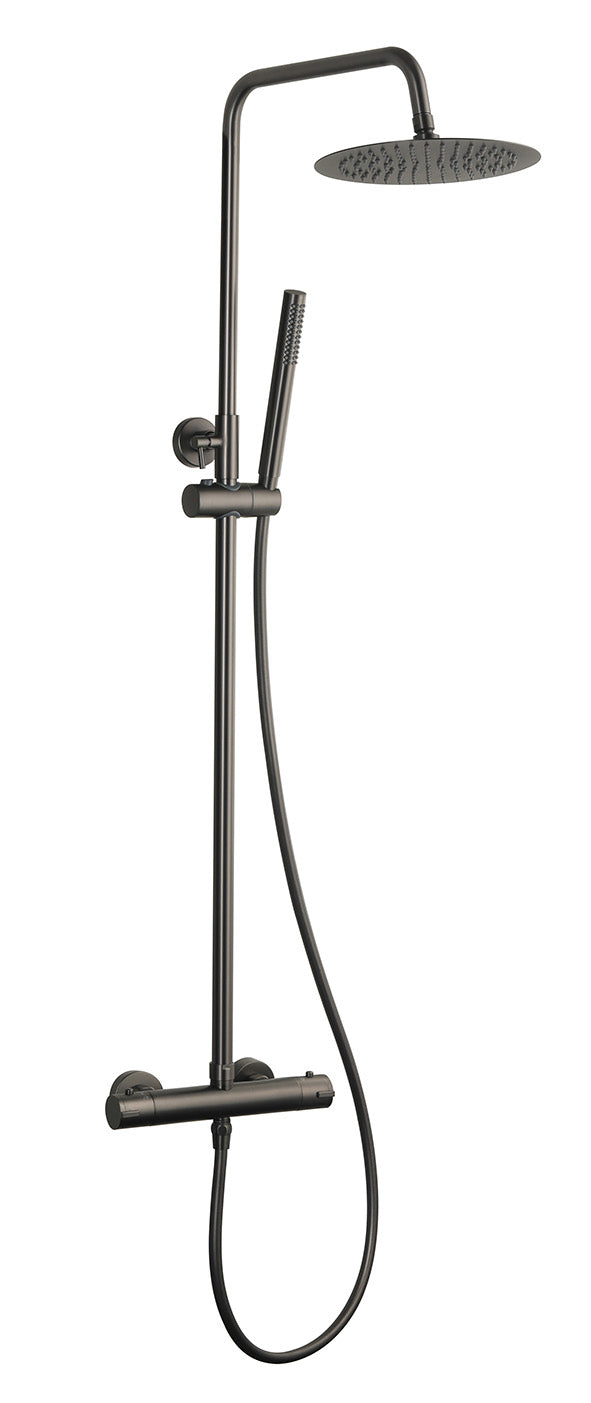 Sen eco thermostatische regendoucheset opbouw gunmetal