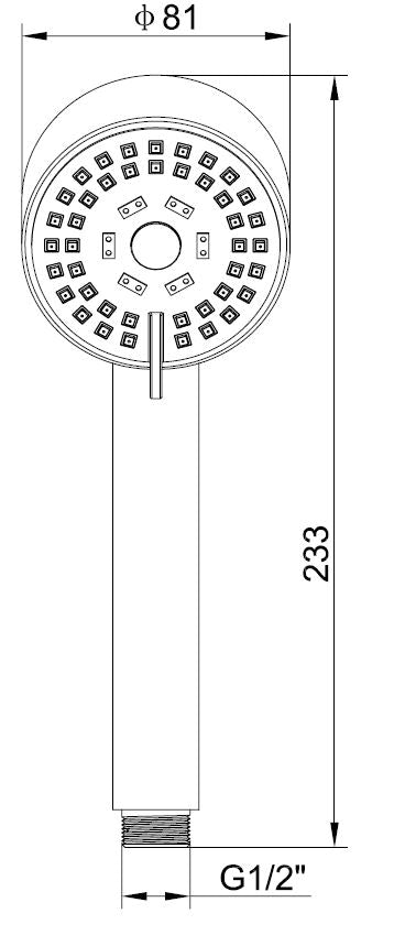UniMatch Cadans handdouche 3 standen Ø 8 cm chroom