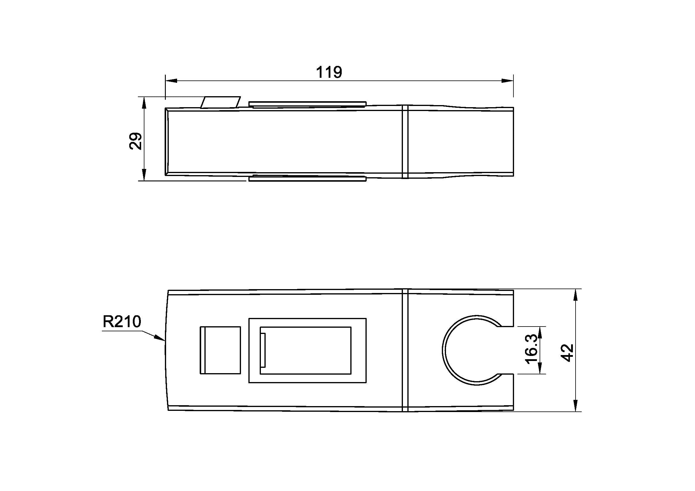 Rombo glijstuk voor thermostatische regendoucheset opbouw chroom