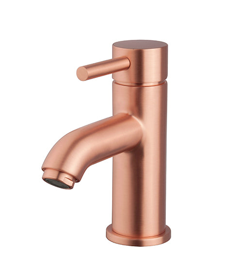 Caral Cadans wastafelkraan laag geborsteld koper