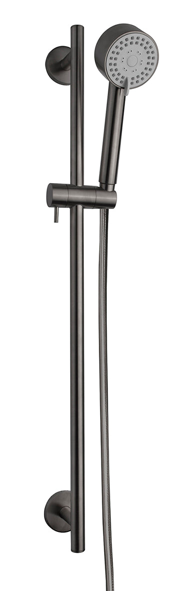 UniMatch Cadans glijstangset compleet met handdouche 3 standen Ø 8 cm gunmetal