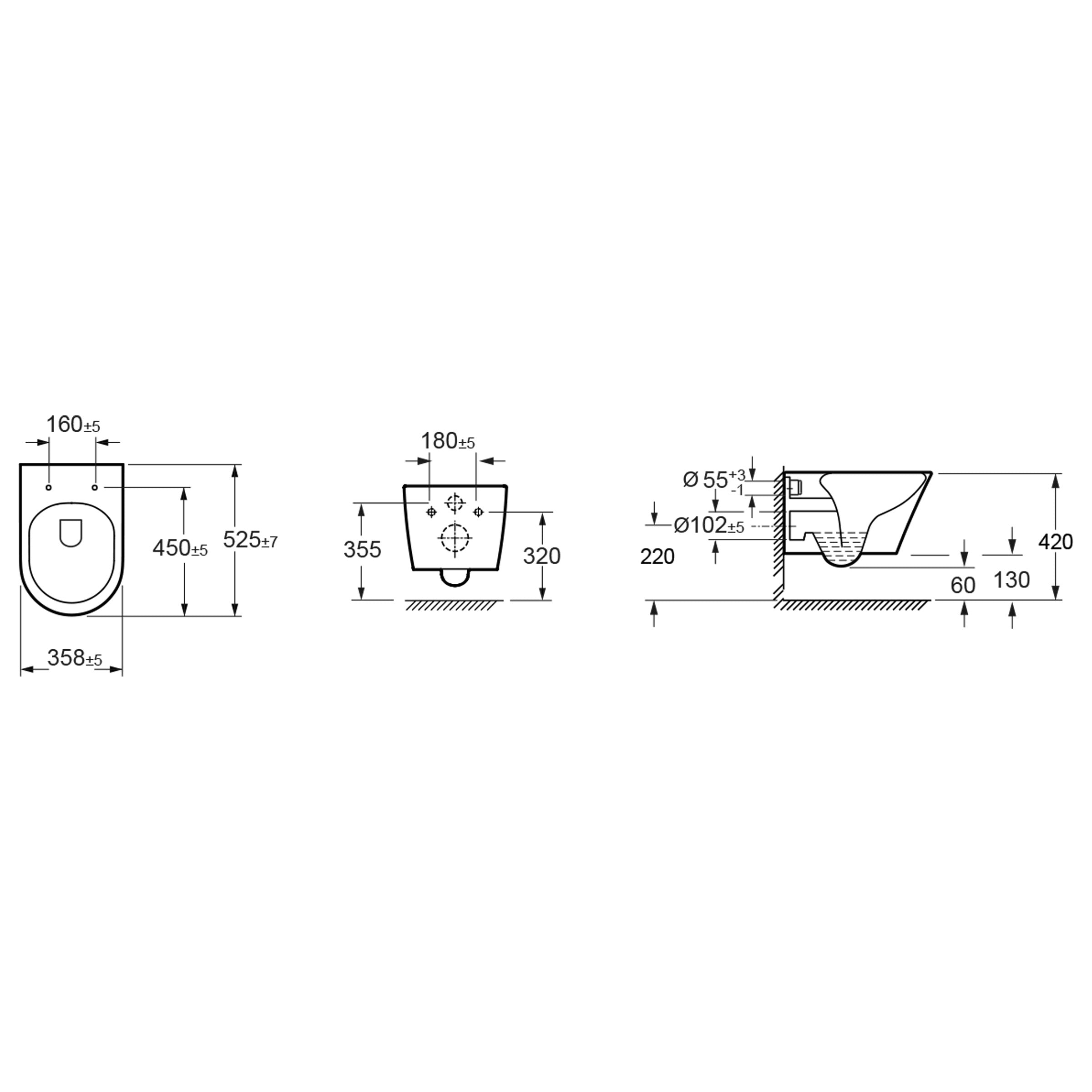 Vesta Tornado flush wandcloset rimless met nano coating glans wit