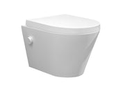 Vesta wandcloset rimless met bidetkraan koud water met Vesta toiletzitting glans wit