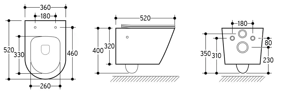 Vesta wandcloset rimless met bidetkraan warm en koud water mat wit