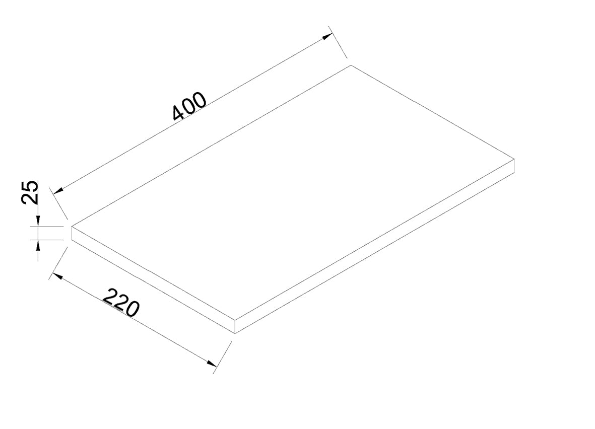 Lotus topblad 40x22 cm naturel eik