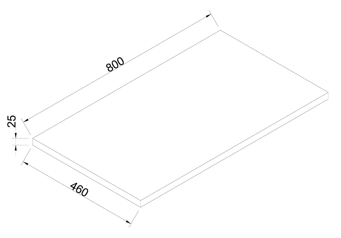 Lotus topblad 80x46 cm naturel eik