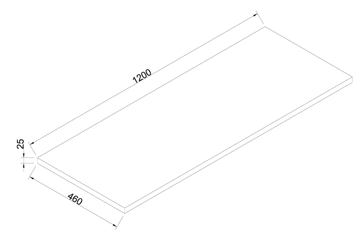 Lotus topblad 120x46 cm naturel eik