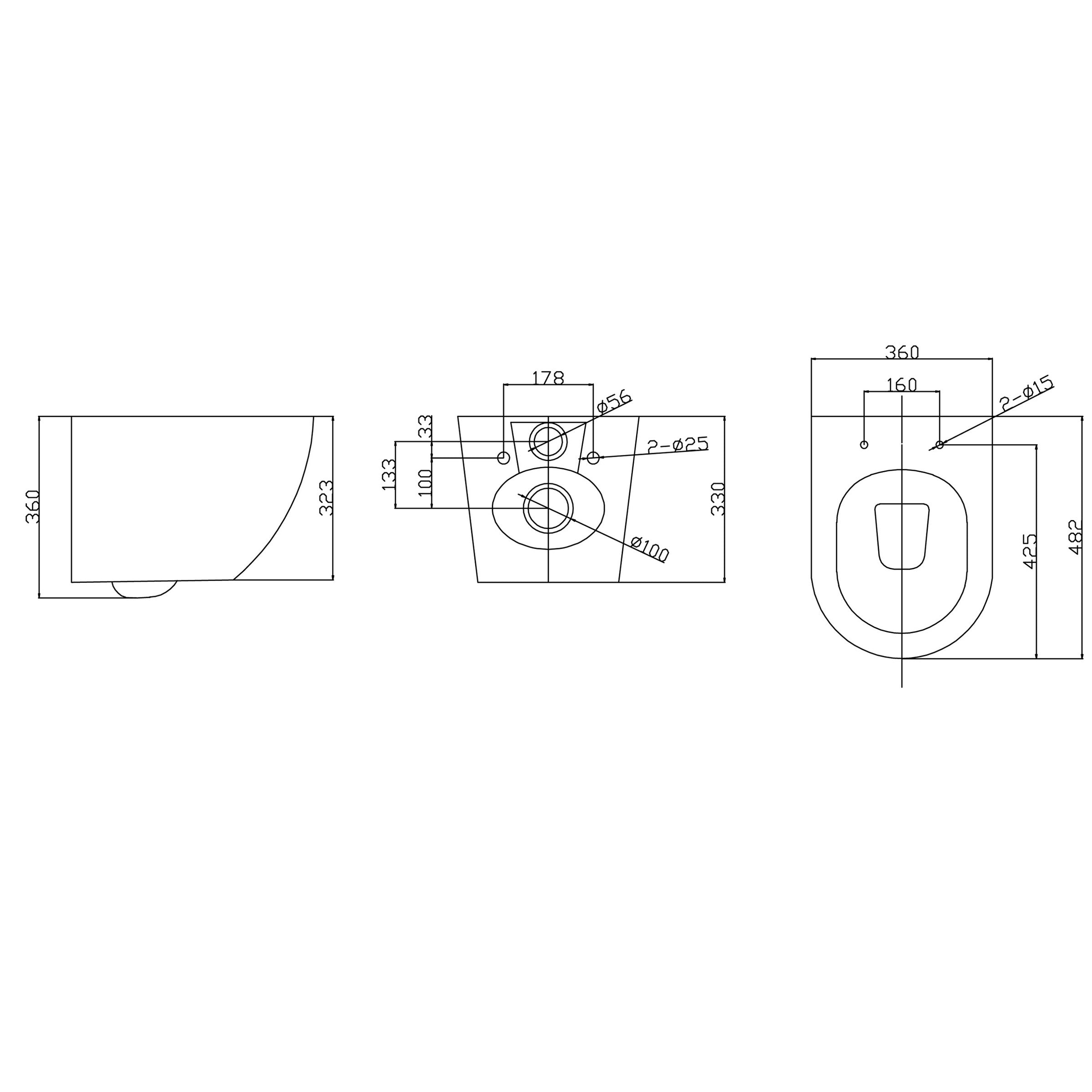 Nibiru rimless wandcloset met toiletzitting softclose en quick release glans wit