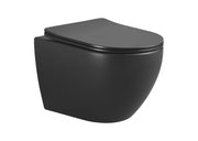 Nibiru rimless wandcloset met toiletzitting softclose en quick release mat zwart