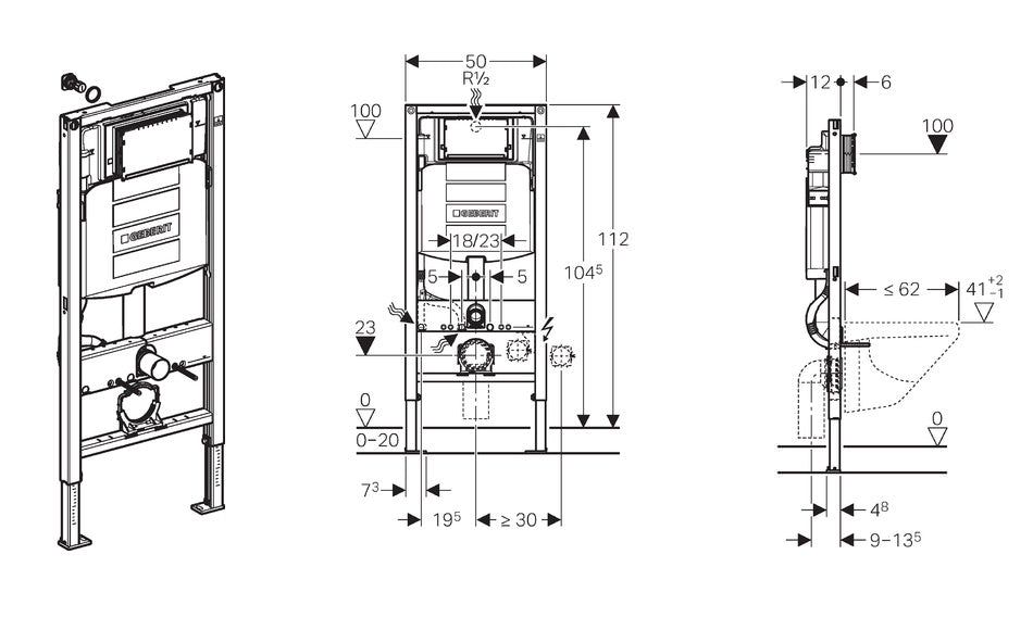 Geberit Duofix UP-320 inb.reservoir,bev.set, iso.set