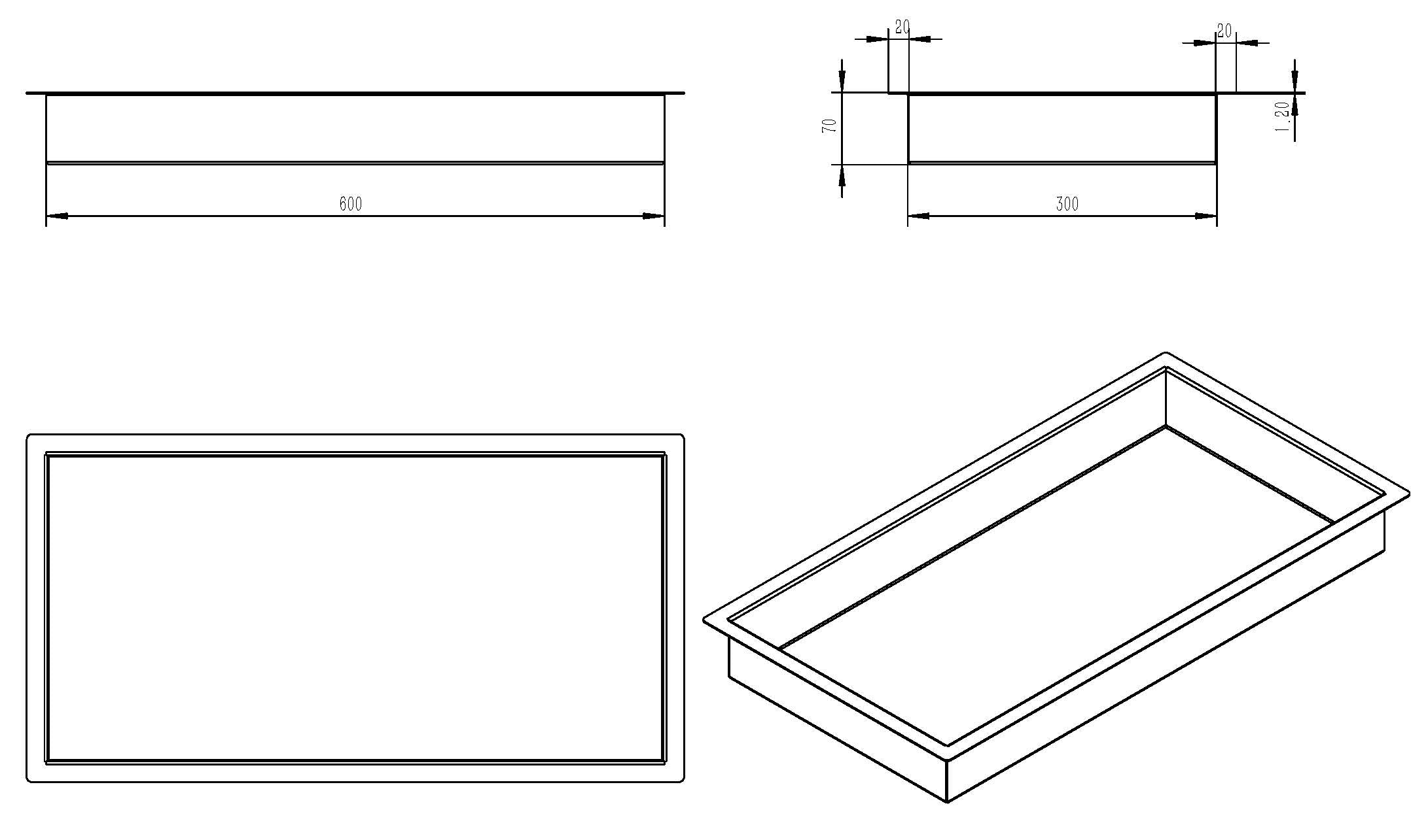 Inbouwnis Demis 30 x 60 x 7 cm mat wit