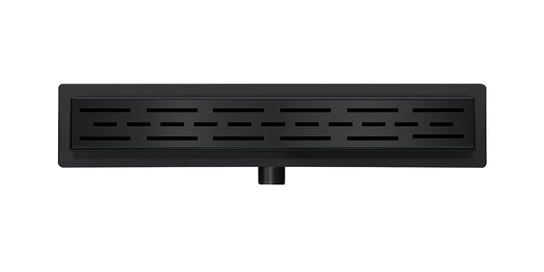 Douchegoot met flens en rooster 60 x 7 cm mat zwart