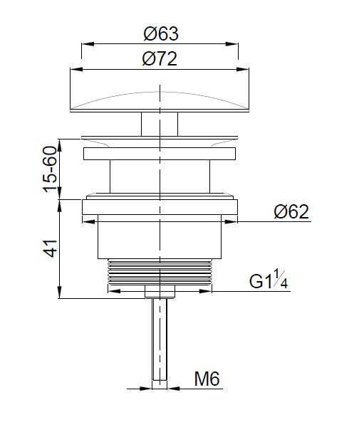UniMatch open afvoerplug 5/4''mat wit