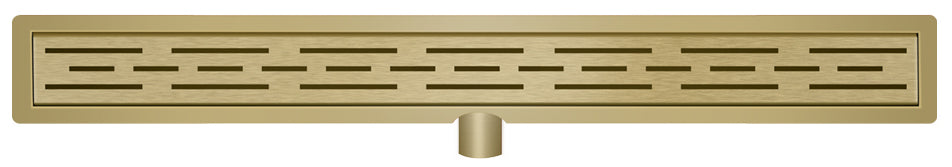 Douchegoot met flens en rooster 80 x 7 cm geborsteld messing