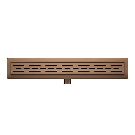 Douchegoot met flens en rooster 70 x 7 cm geborsteld brons koper