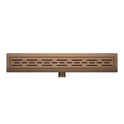 Douchegoot met flens en rooster 90 x 7 cm geborsteld brons koper