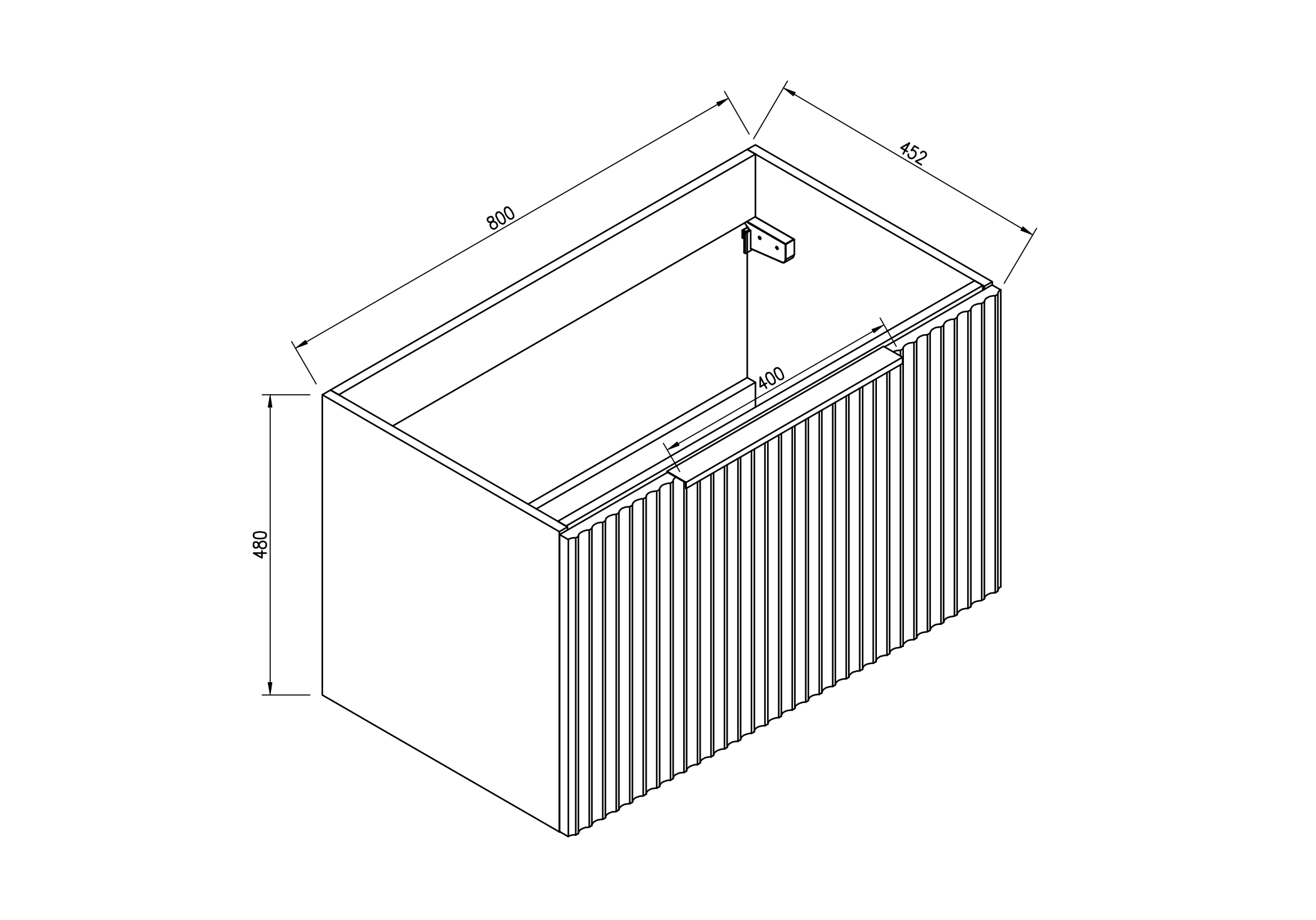 Ribbella onderkast met 1 lade 80 x 45 cm naturel eik