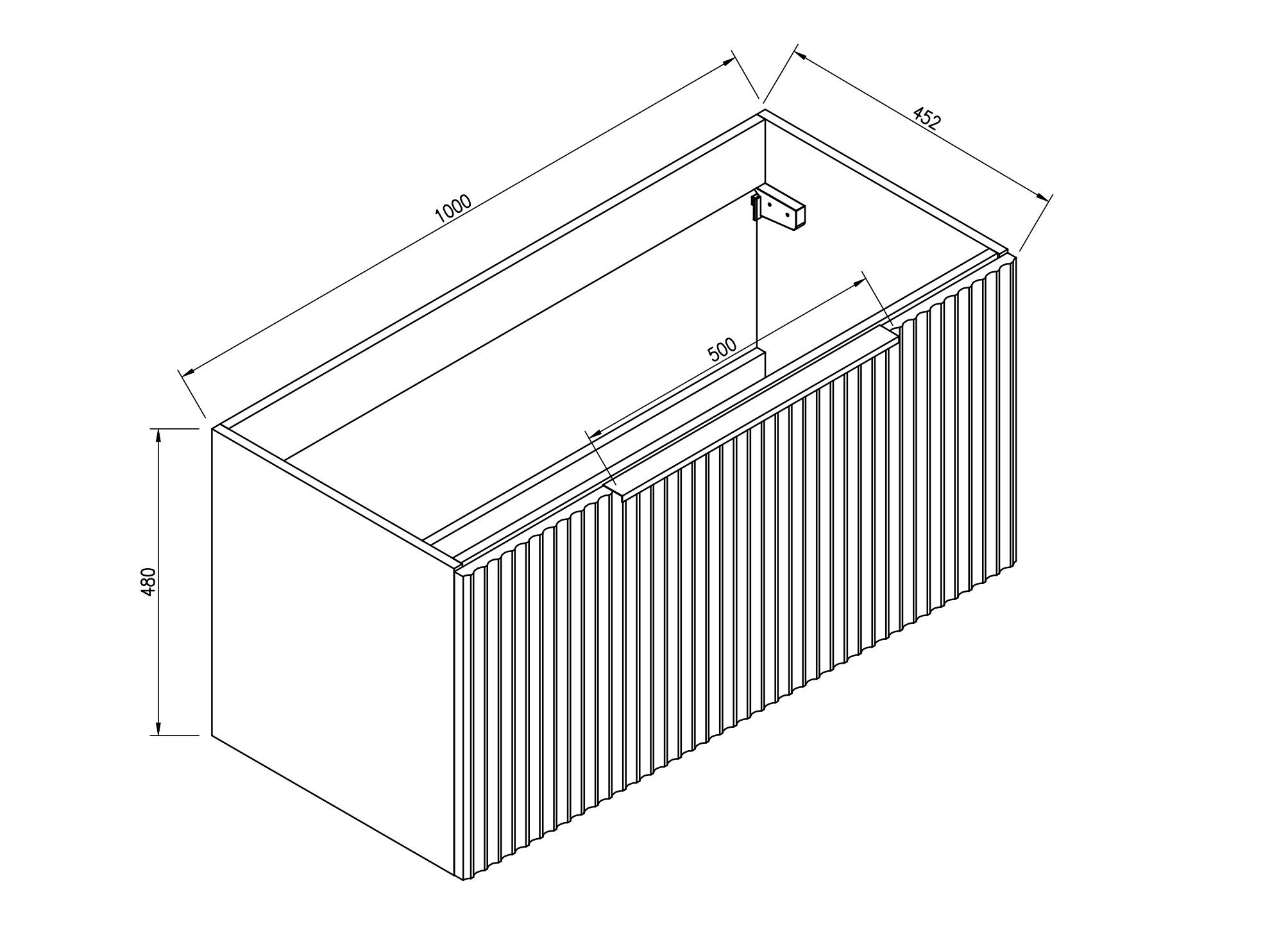 Ribbella onderkast met 1 lade 100 x 45 cm naturel eik