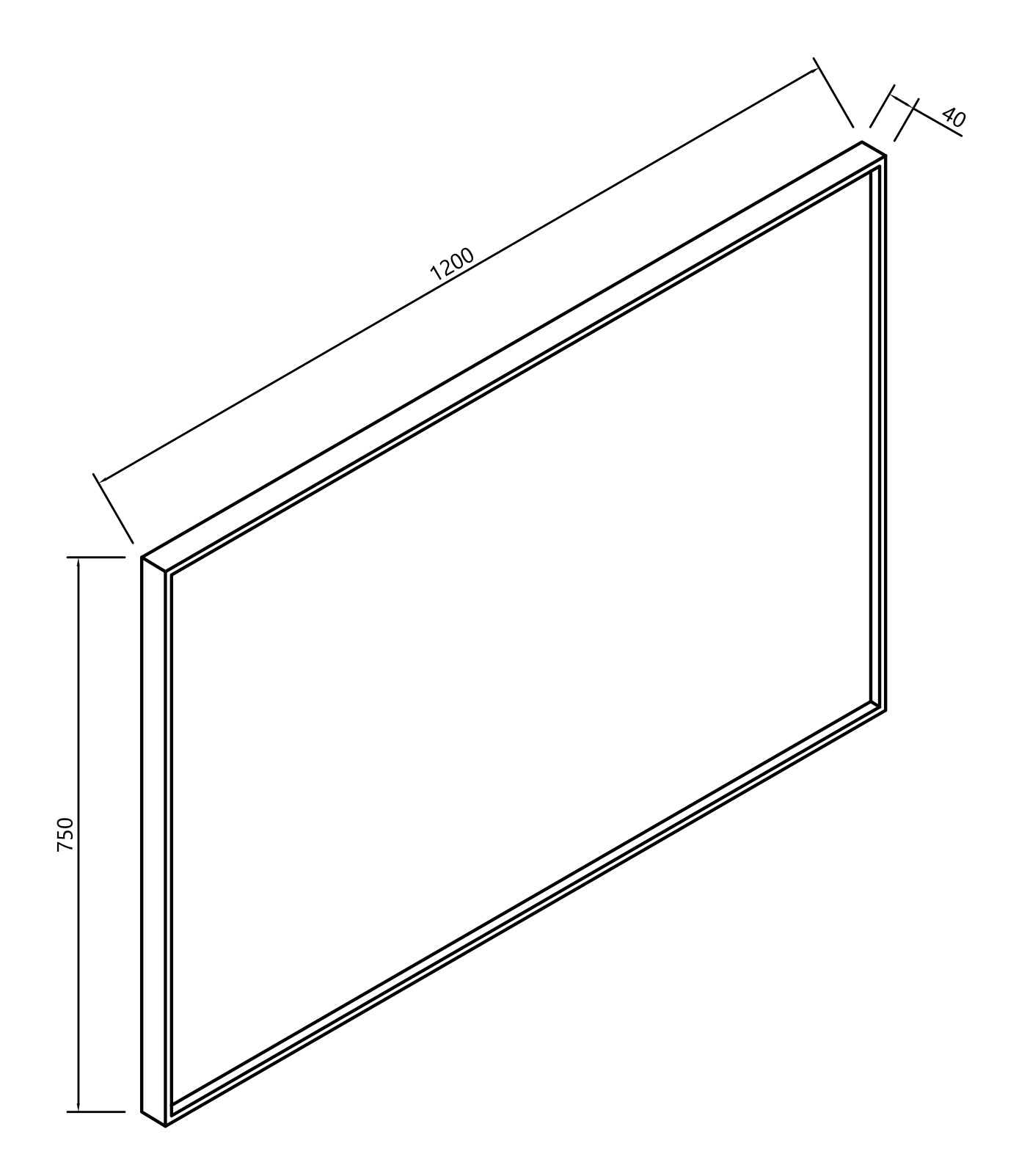 Ribbella spiegel met frame 120 cm mat zwart