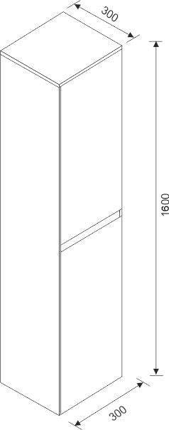 Tigris Losse kast 1600x300x300 houtnerf grijs