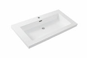 Vision wastafel enkel met 1 kraangat 80x46x5,5 cm kunstmarmer glans wit