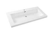 Vision wastafel enkel met 1 kraangat 100x46x5,5 cm kunstmarmer glans wit