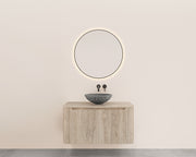 Sulora onderkast afgeronde hoeken geribbeld met 1 lade 1 uitsparing 80 x 48 cm licht eiken