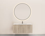 Sulora onderkast afgeronde hoeken geribbeld met 1 lade 1 uitsparing 120 x 48 cm licht eiken