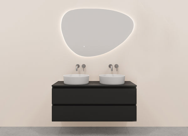 Alvara onderkast met 2 laden 2 uitsparingen 120 x 46 cm mat zwart