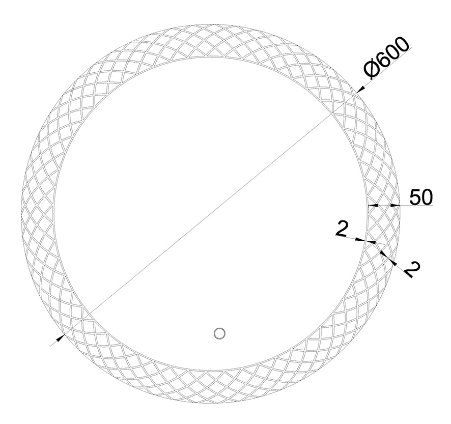 Deco spiegel rond met LED, dimbaar 60 cm