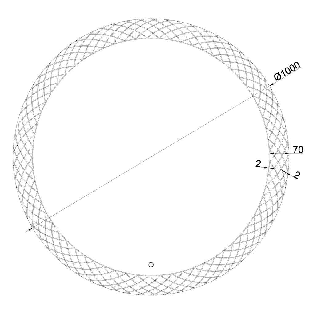 Deco spiegel rond met LED, dimbaar 100 cm