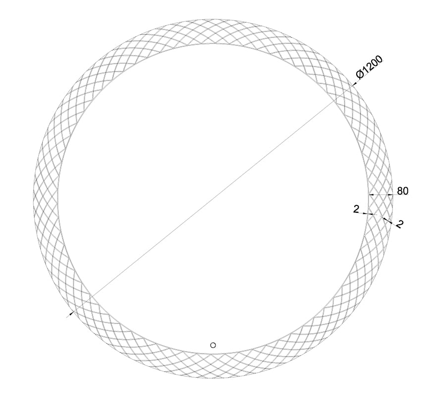 Deco spiegel rond met LED, dimbaar 120 cm