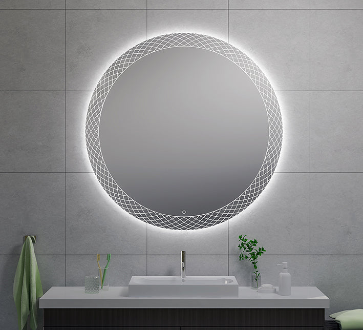 Deco spiegel rond met LED, dimbaar 120 cm